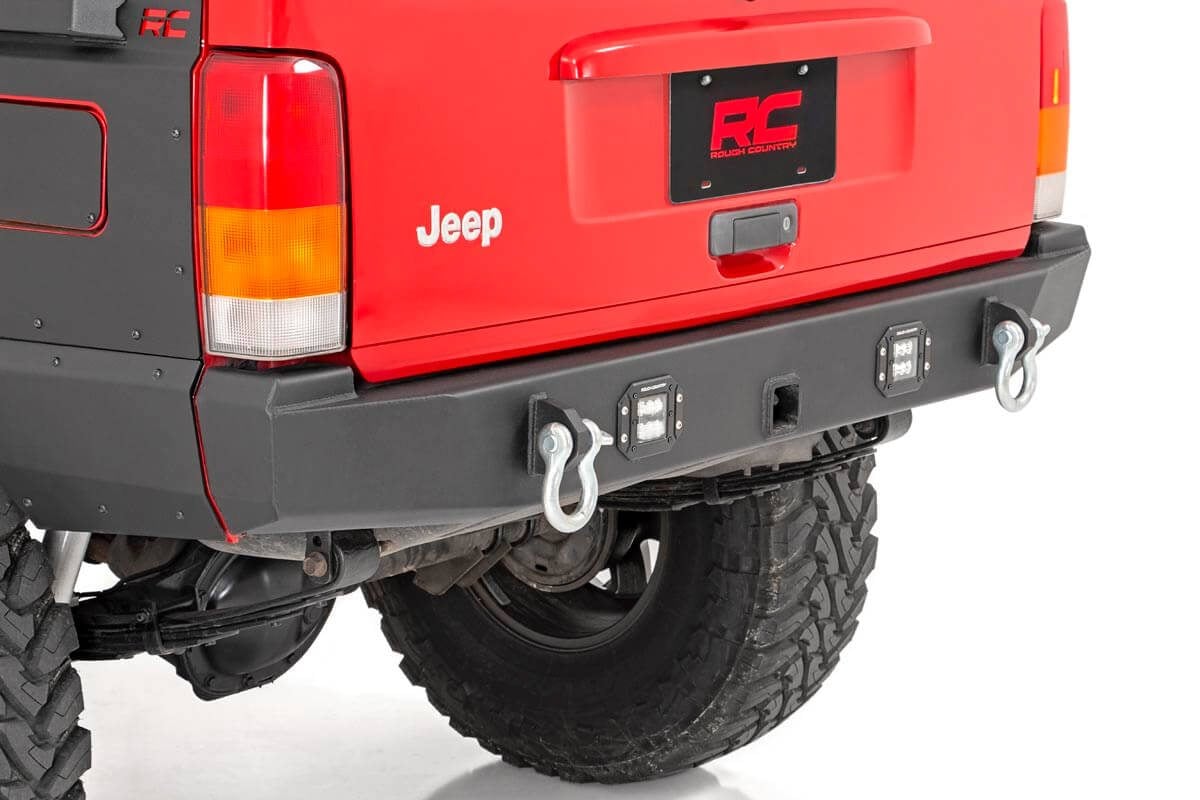 Jeep Cherokee Rear Bumper - Rough Country - LED, Flush Mount - Black - '84-'01